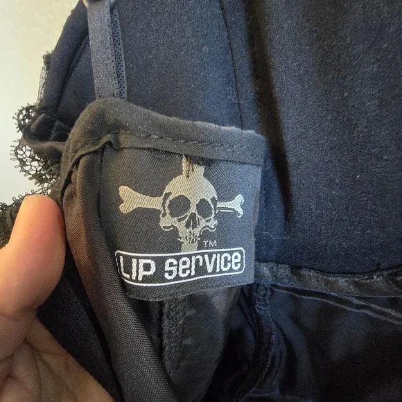 Stunning LIP SERVICE Gothic Whimsy Fairy Gown Corset Dress Black Tulle Lace M - Picture 10 of 15